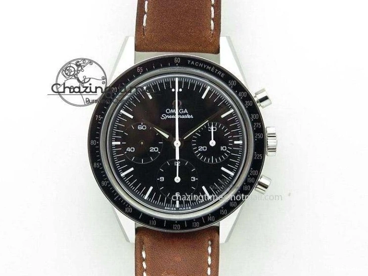 0519 SpeedMaster MoonWatch SS OMF 1:1 Best Edition Blue Dial On Leather Strap A9300 V FreshLook 8087